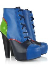 Versace Leather Platform Ankle Boots