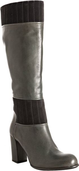 gray stretch boots