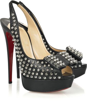 Christian Louboutin Clou Noeud 150 Studded Slingbacks - Lyst