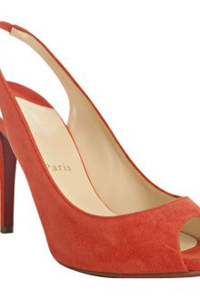 Christian Louboutin Red Suede Lady Sling 100 Slingback Pumps - Lyst