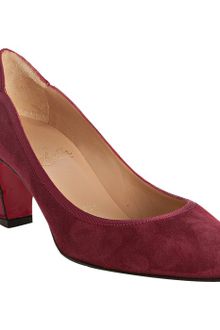 Christian Louboutin Wine Suede Fob Grosgrain Trim Pumps - Lyst