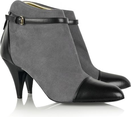Stella Mccartney Fauxsuede Ankle Boots in Gray - Lyst