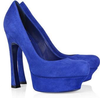 Yves Saint Laurent Palais Platform Suede Pumps - Lyst