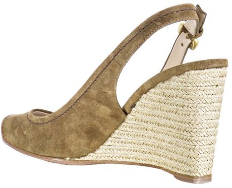 brown sling back wedges
