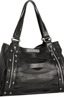 Giuseppe Zanotti Black Leather Cutout Detail Medium Tote - Lyst