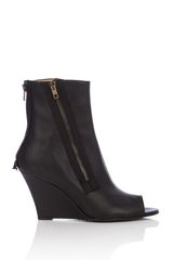 Acne Zipper Wedge Ankle Boot