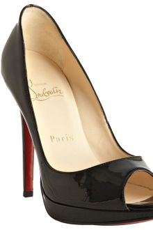 Christian Louboutin Black Patent Yolanda 120 Peep Toe Pumps - Lyst