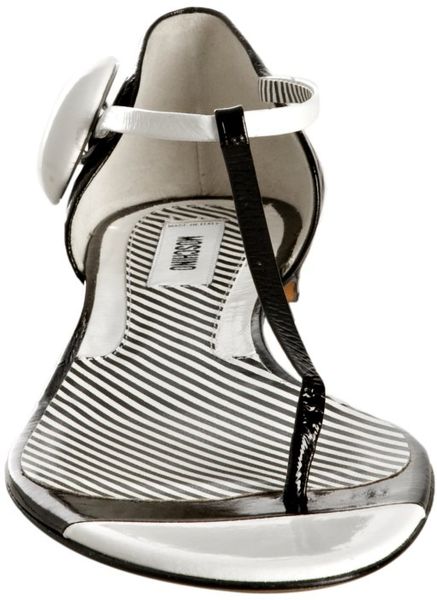 black and white thong sandals