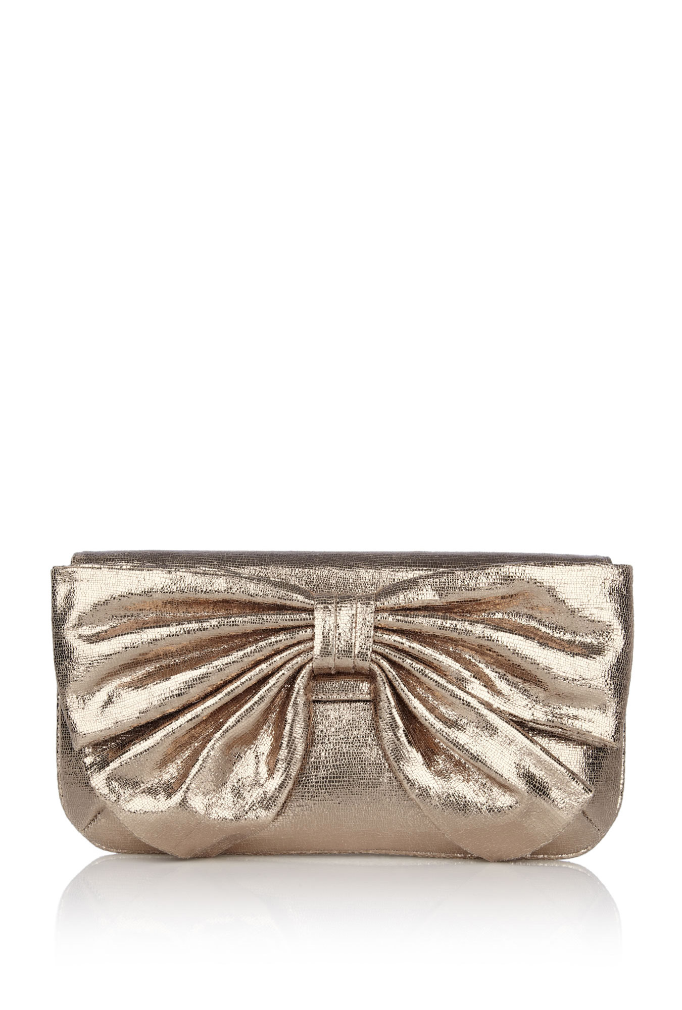 lulu guinness silver clutch