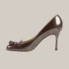 Manolo Blahnik Salanda in Brown (metal mocha patent) - Lyst