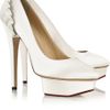 Charlotte Olympia Paloma Satin Platform Pumps in White (ivory) - Lyst
