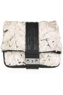 3.1 Phillip Lim Cameron Leather and Silk Flower Clutch - Lyst