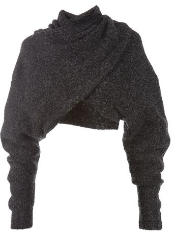 Alexander Wang Cropped Wrap Over Jumper - Lyst