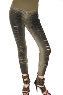 Balmain Destroyed Denim Cropped Jeans - Lyst