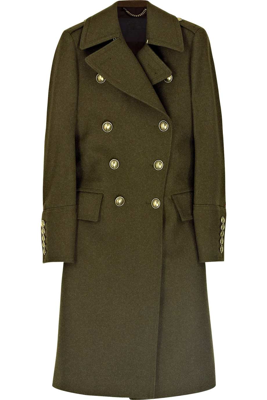 Burberry Prorsum Doublebreasted Woolblend Military Coat in Green