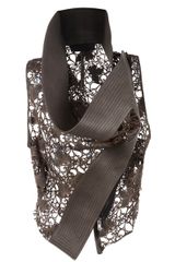Haider Ackermann Laser Cut Leather Waistcoat