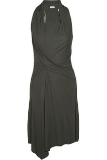 Helmut Lang Asymmetric Draped Crepe-jersey Dress - Lyst