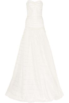 Lela Rose Strapless Embroidered Silk-organza Gown - Lyst
