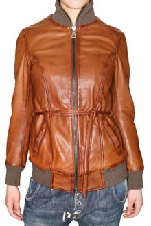 Meatpacking D. Slim Belted Napa Leather Jacket - Lyst