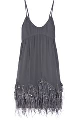 Rebecca Taylor Feather-embellished Silk Dress