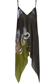 Roberto Cavalli Floral-print Silk-chiffon Top - Lyst
