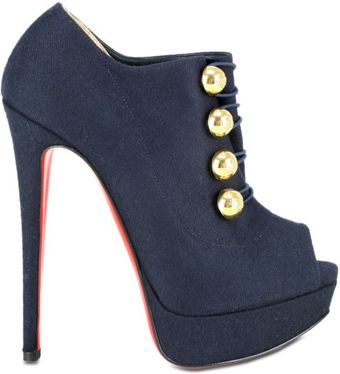 Christian Louboutin Loubout 150 Flannel Marineankle Boots - Lyst