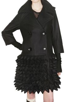 John Rocha Wool Felt Ruffled Coat - Lyst