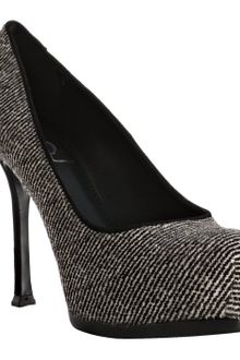 Yves Saint Laurent Black Stripe Pony Hair Tribtoo 60 Platform Pumps - Lyst