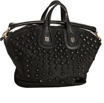 Givenchy Black Nylon Nightingale Medium Studded Top Handle Bag - Lyst