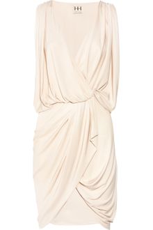 Haute Hippie Draped Crepe Wrap Dress - Lyst