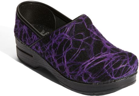 dansko floral felt clogs