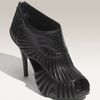 Dior Black Strappy Leather Temptation Peep Toe Booties in Black (noir suede/ snake) - Lyst