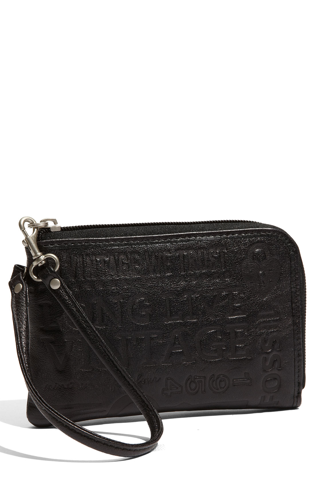 fossil embossed leather bag