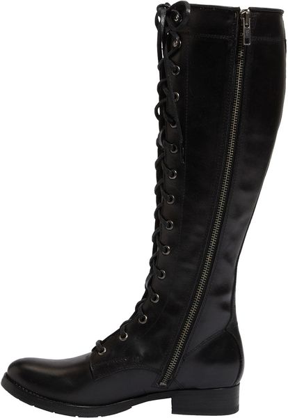 Frye Melissa Tall Lace-up Boot in Black (black leather) | Lyst