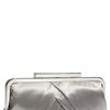 Glint Pleated Frame Clutch in Silver - Lyst