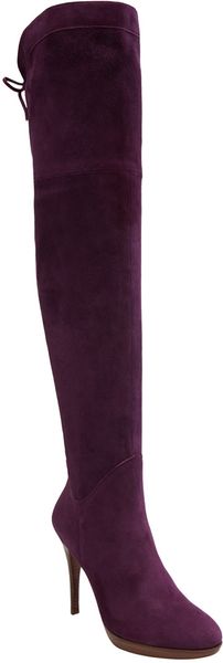 dark purple thigh high boots