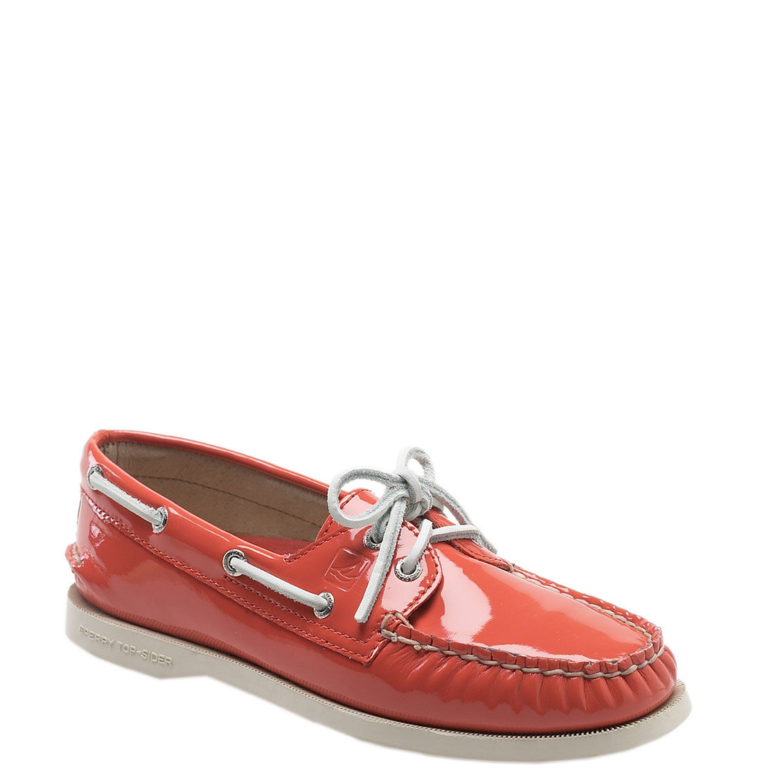 orange sperry boat shoes