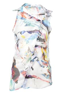 Hussein Chalayan Printed Chiffon Blouse - Lyst
