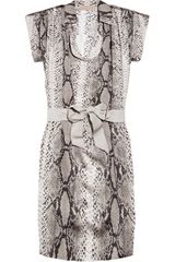 Lanvin Python-print Silk Dress