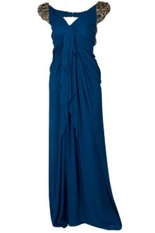 Eastland Beaded Shoulder Chiffon Gown - Lyst