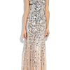 Rachel Gilbert Giselle Dégradé Sequined Gown in Silver (blush) - Lyst