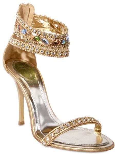 rene caovilla gold sandals