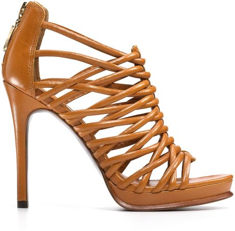 ... Von Furstenberg Envy Strappy High Heel Sandals in Brown (Tan) | Lyst