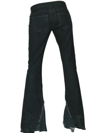 Rick Owens Stretch Denim Zipped Jeans - Lyst