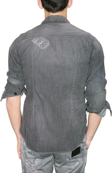 grey washed denim shirt