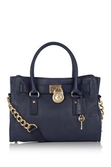 Michael by Michael Kors Navy East West Hamilton Satchel - Lyst
