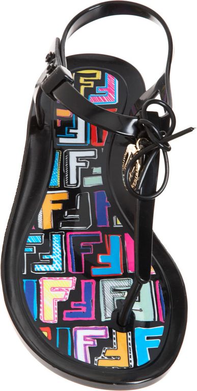 Fendi Jelly Thong Sandal in Black Fendi Jelly Thong Sandal in Black