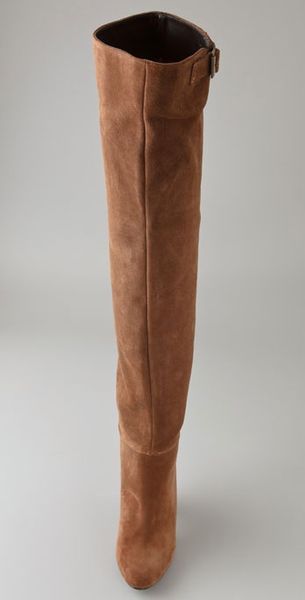 rust colored knee high boots