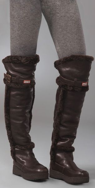 over knee shearling boots