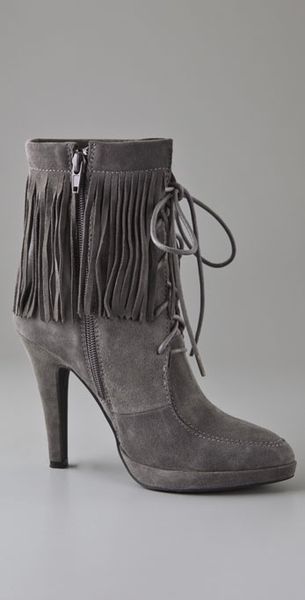 gray lace up booties